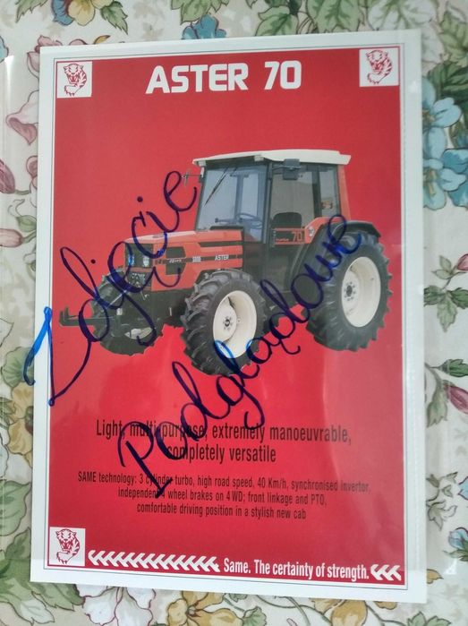 Same Aster 70 folder ciągnika prospekt 1989 oryginał