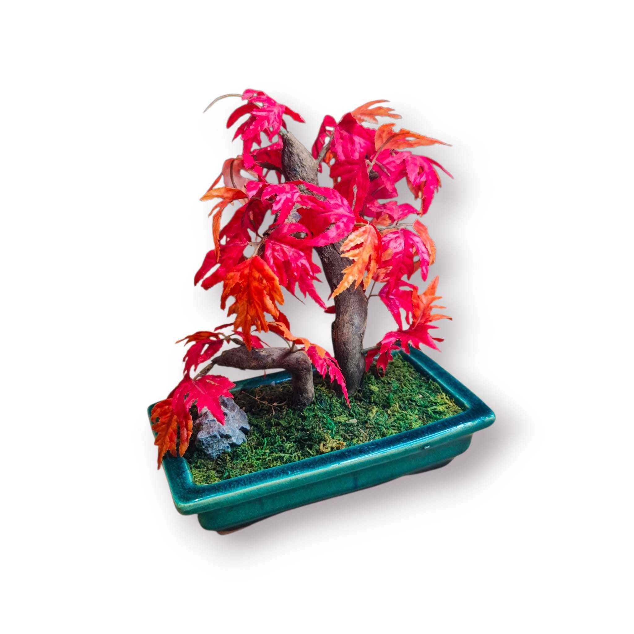 Mini Bonsai Artificial Bordo Vermelho (maple) – Decoração Elegante
