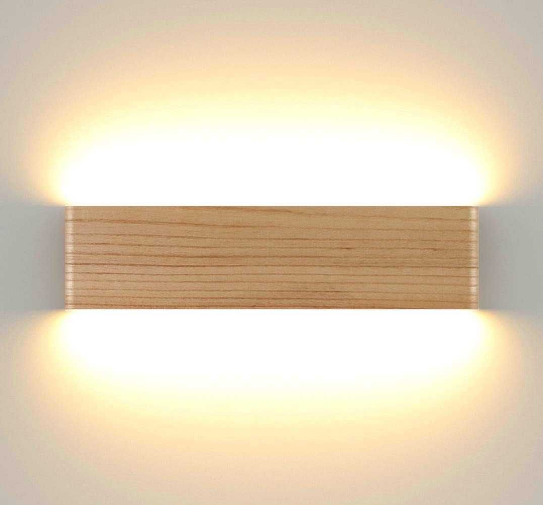 429 Kinkiet, Lampa ścienna LED drewniana 32 cm góra dół