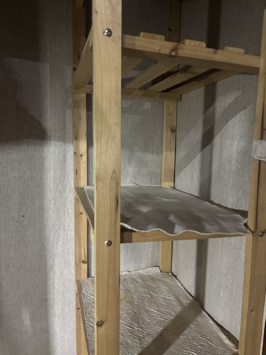 Armário de madeira 80x50x165 cm com cobertura de pano