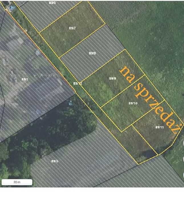 Nowa Cena działki budowlane 9 i 8 arów Muławki koło Kętrzyna