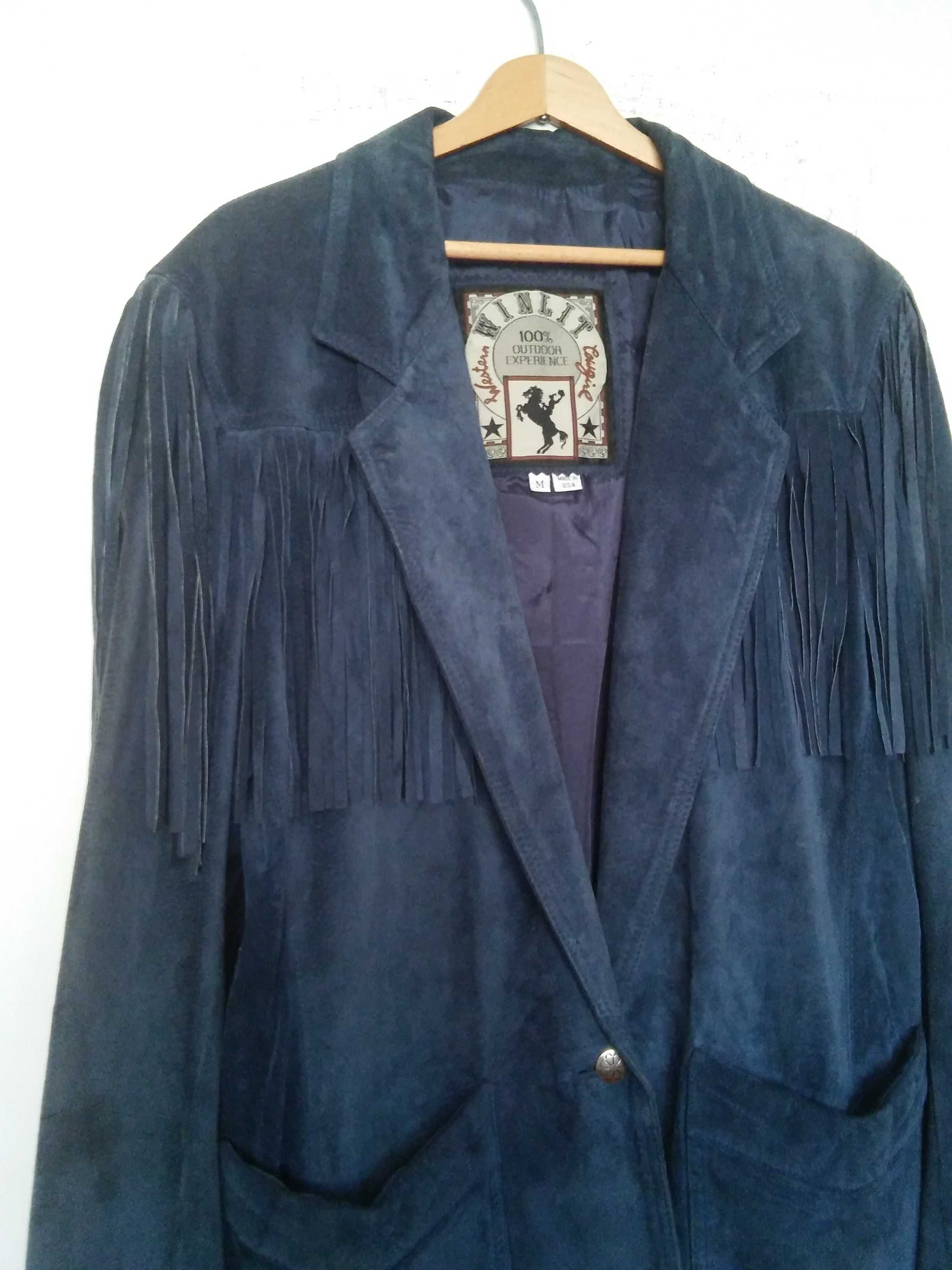 WINLIT cowgirl western suede leather jacket kurtka skorzana r.38/40
