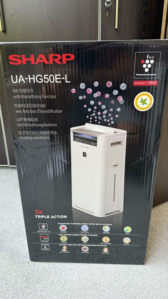 Oczyszczacz powietrza Sharp UA-HG50E-L z nawilżaniem powietrza