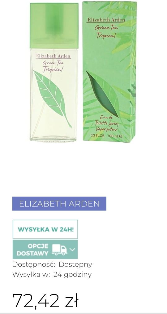 Perfumy Elizabeth Arden Green Tea Tropical 100ml - NOWE!