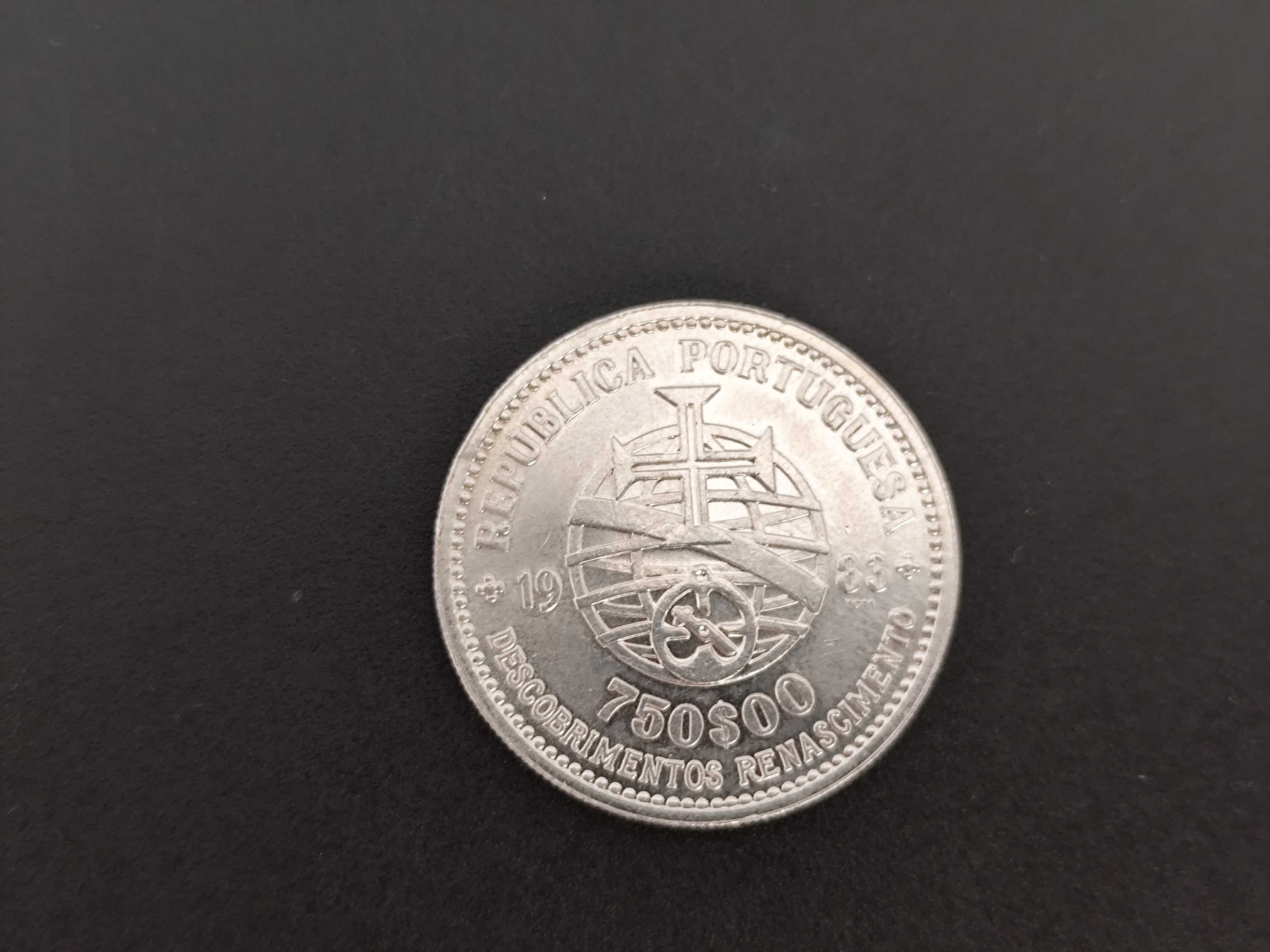 Moeda de 750 Escudos, Descobrimentos, Renascimento 1983 -- prata
