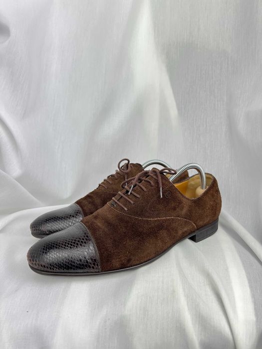 GUCCI Suede Leather Python Dres Shoes замшеві туфлі Гуччі носки пітон