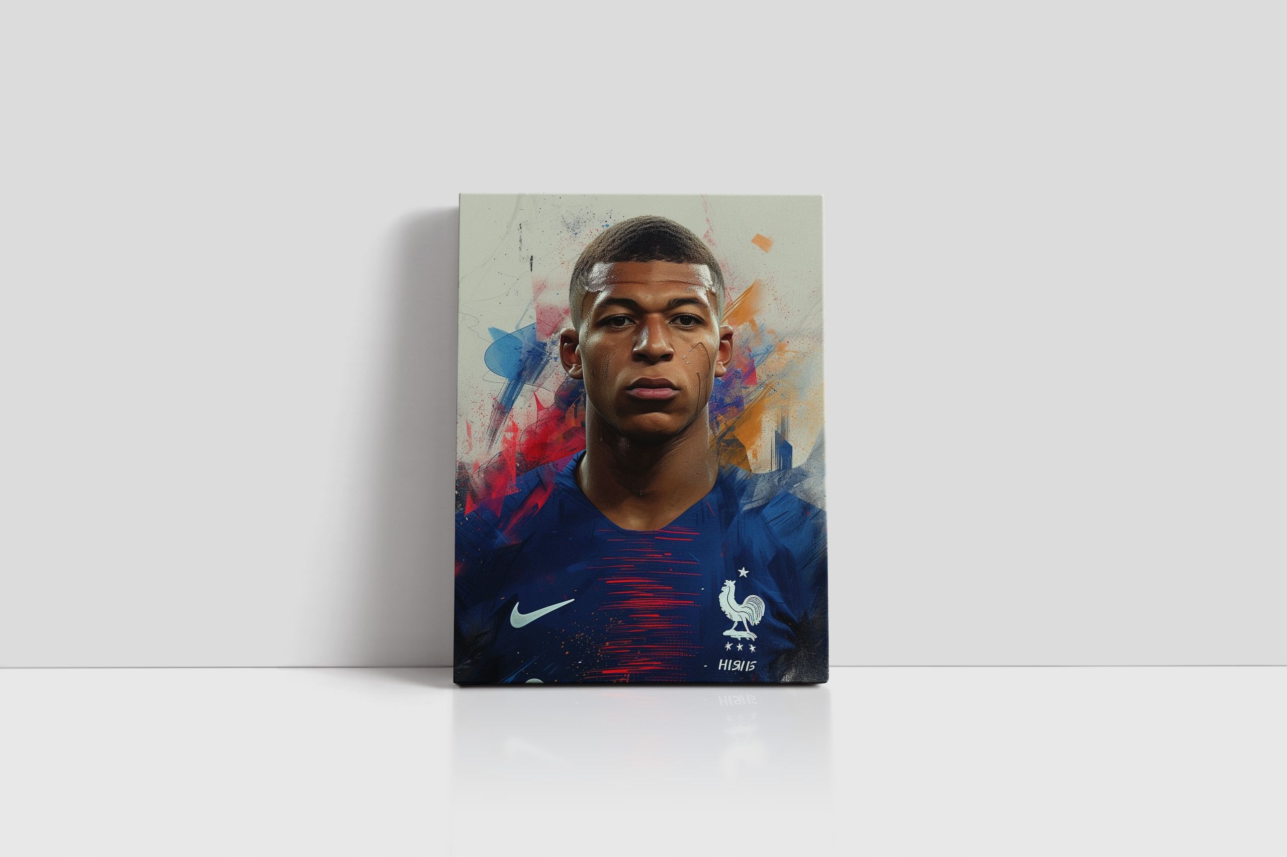 Nowoczesny Portret Kylian Mbappé na Płótnie 30x40 cm - Idealny Prezent