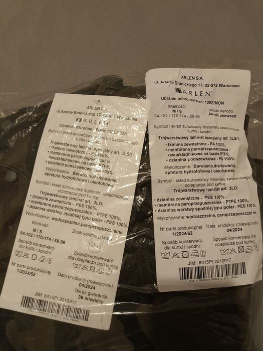 Ubranie ochronne wz 128z Roz. M/S