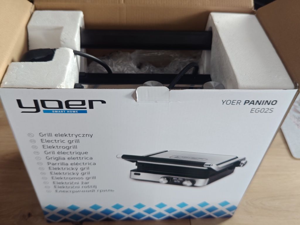 Grill elektryczny YOER Panino EG02S stan bdb oryginalne karton komplet