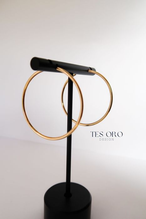 Złote Kolczyki Koła | 4.8cm | Próba złota 585