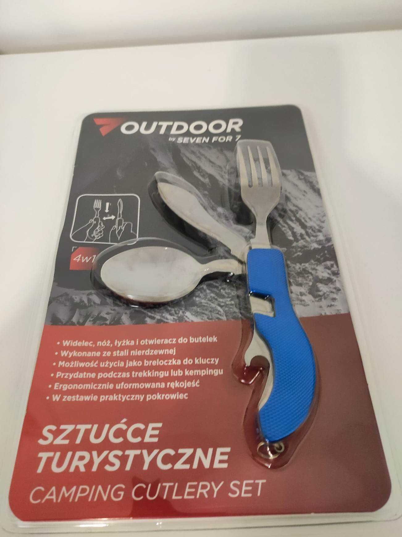 Sztućce turystyczne Outdoor 7For7 widelec nóż łyżka otwieracz 4w1