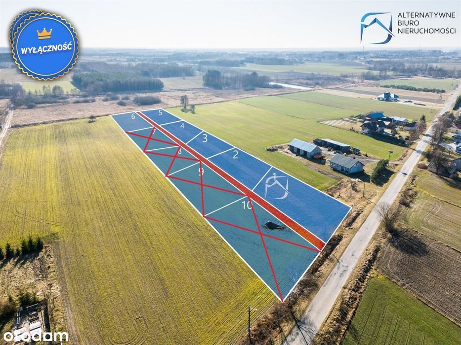 Jezioro Tomaszne Orzechów Kol. Działki od 54 tys