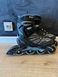 Rolki damskie Rollerblade Zetrablade black/light blue JAK NOWE!