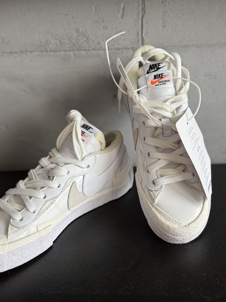 Buty sneakersy nike sacai 40 białe beżowe blazer low nowe unisex