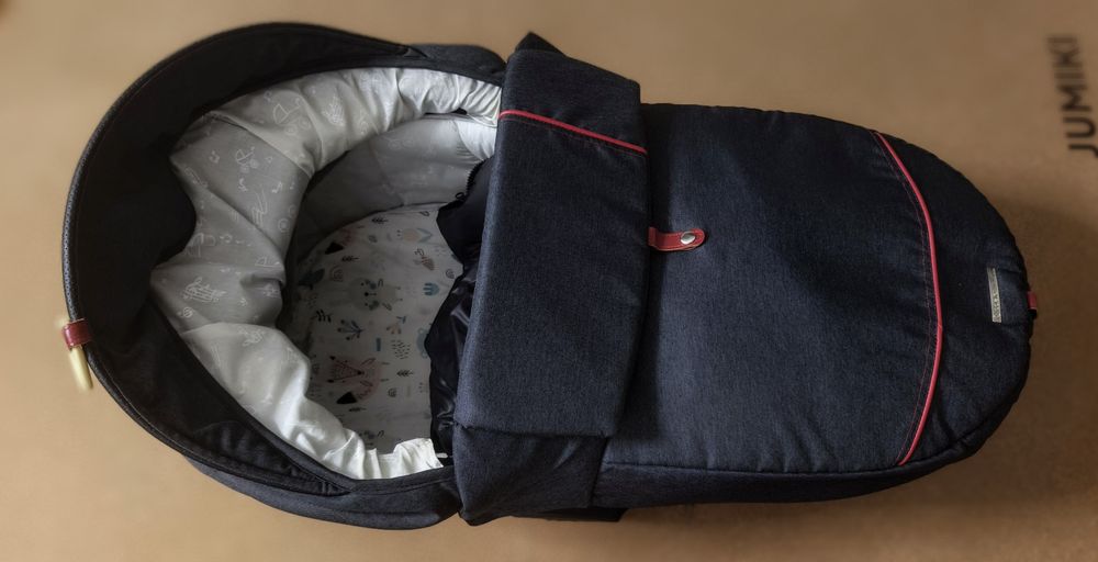 Wózek Coletto Modena czarno czerwony gondola plus spacerówka ISOFIX