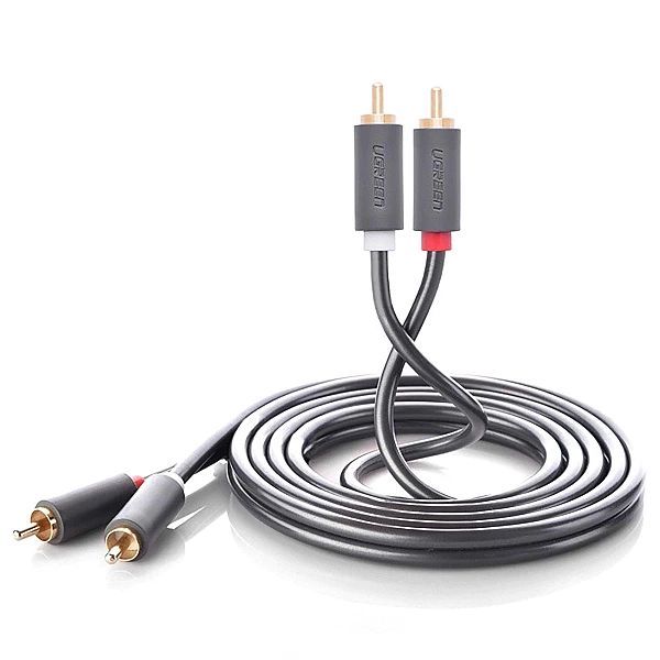 Kabel Ugreen AV104, 30747 audio 2RCA (męski) / 2RCA (męski) 1m - szary