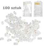 Zestaw końcówek RJ-45 8P8C 100 sztuk Sieciowe Internet Lan 5E