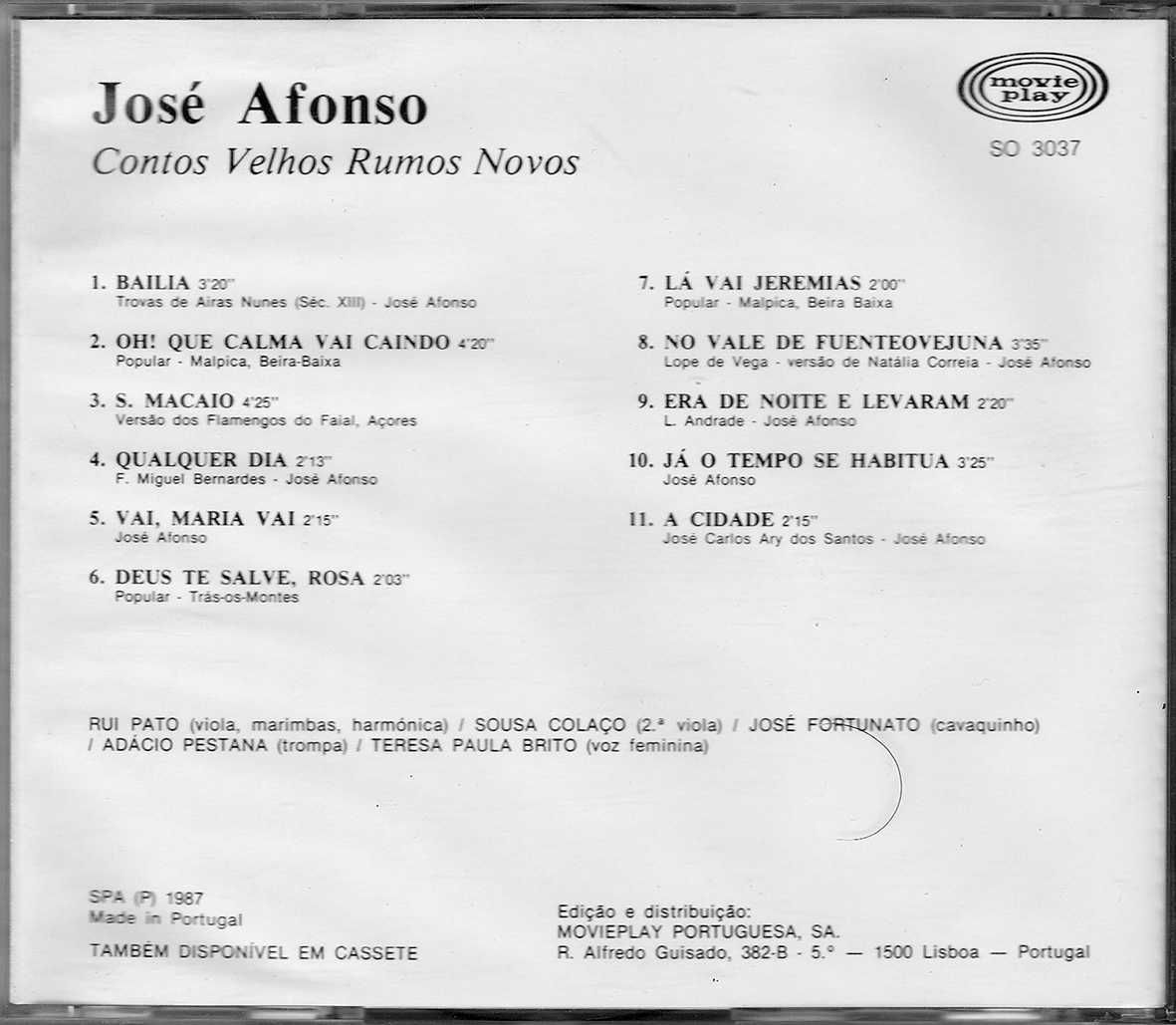 CD José Afonso - Contos Velhos Rumos Novos