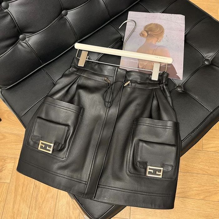 Юбка в стиле Фенди F*ndi кожа