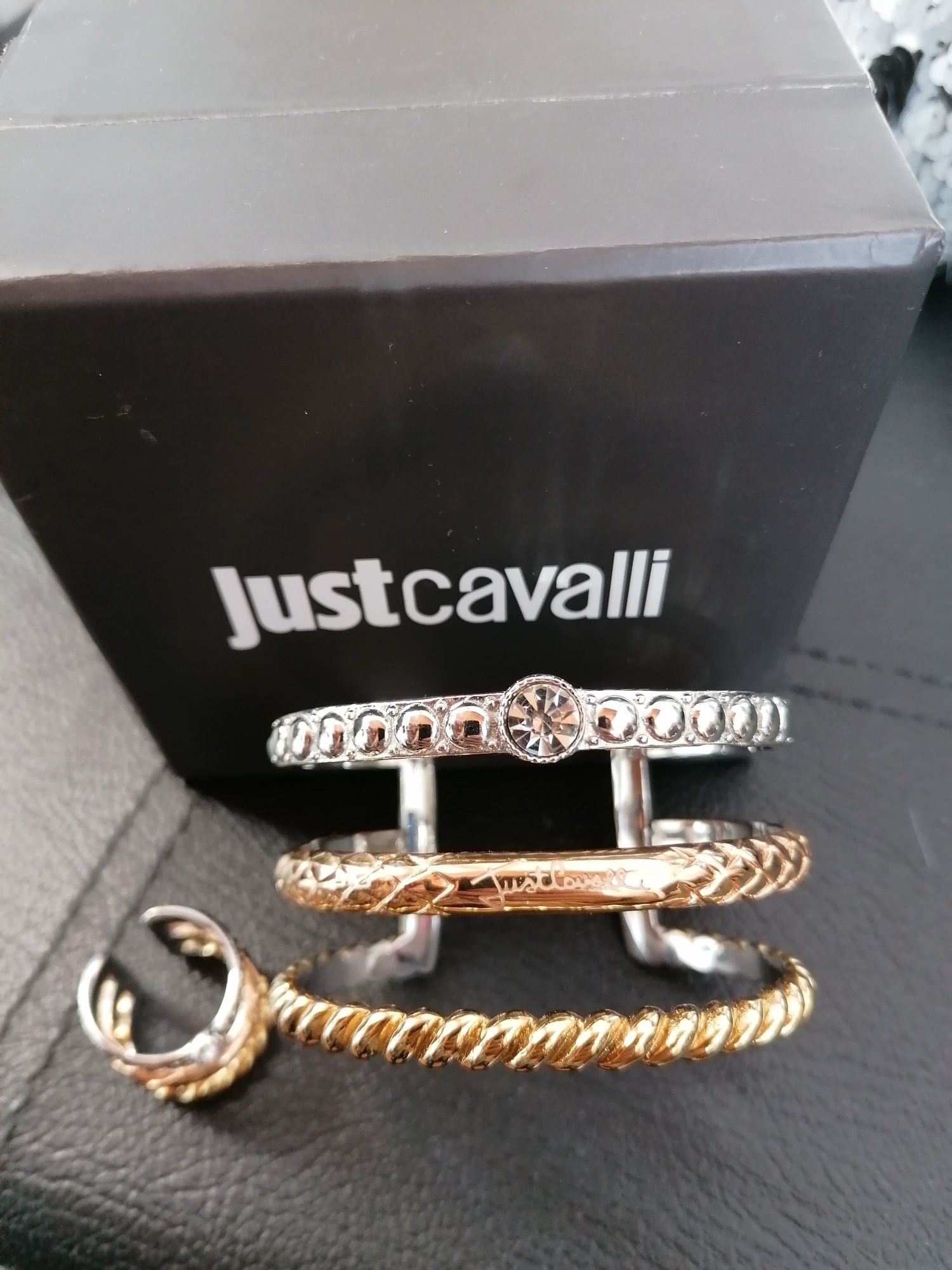 Conjunto pulseira e anel Justcavalli