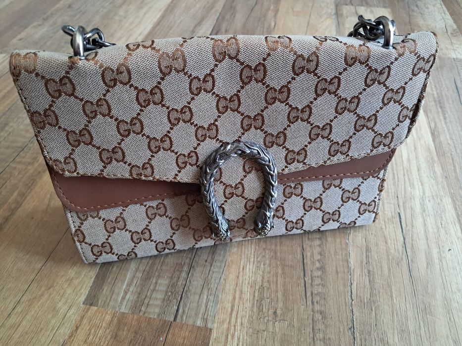 Gucci dionysus small GG torebka Mała brązowa beżowa na łańcuszku