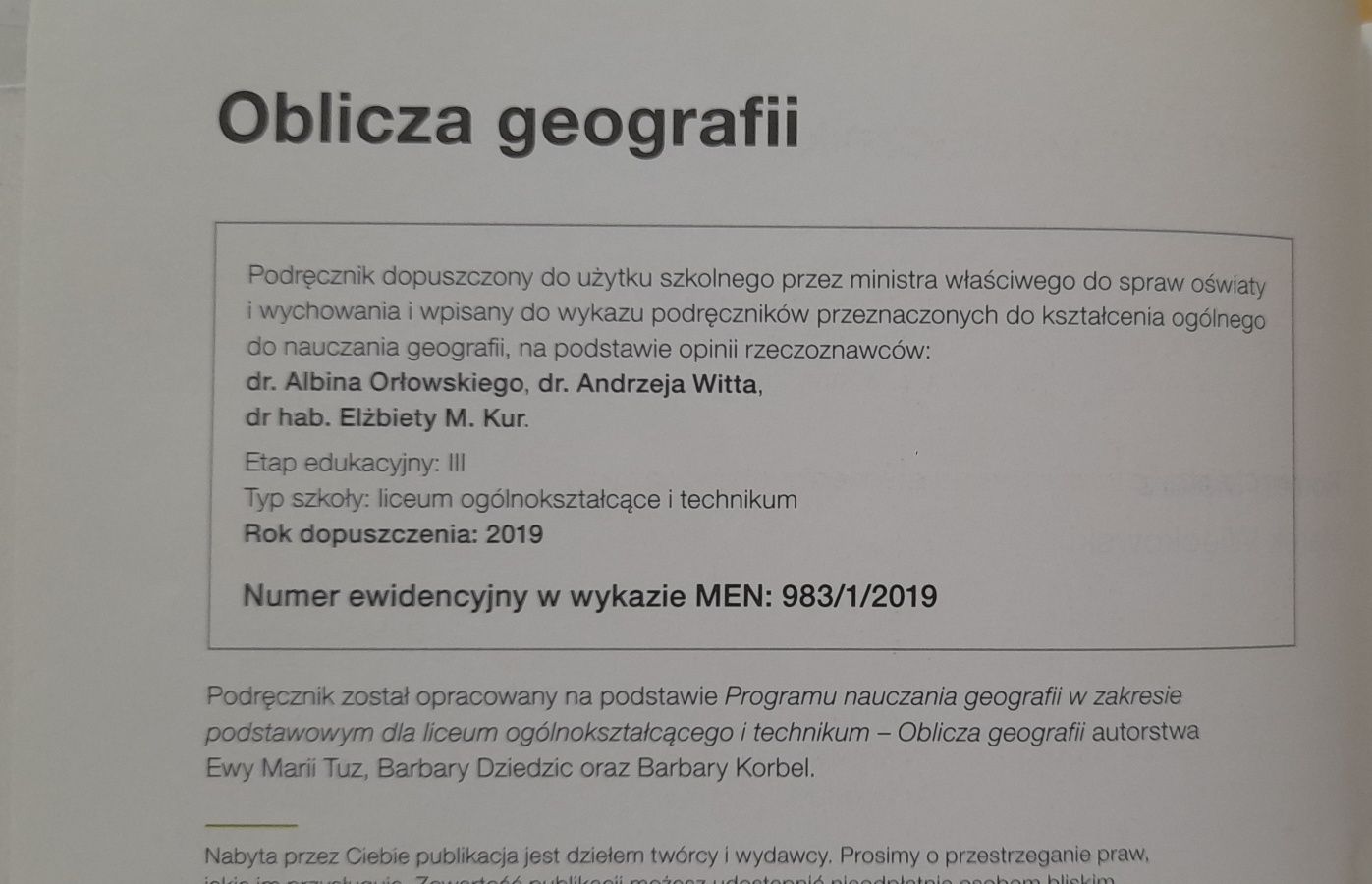 Oblicza geografii 1 zakres podstawowy