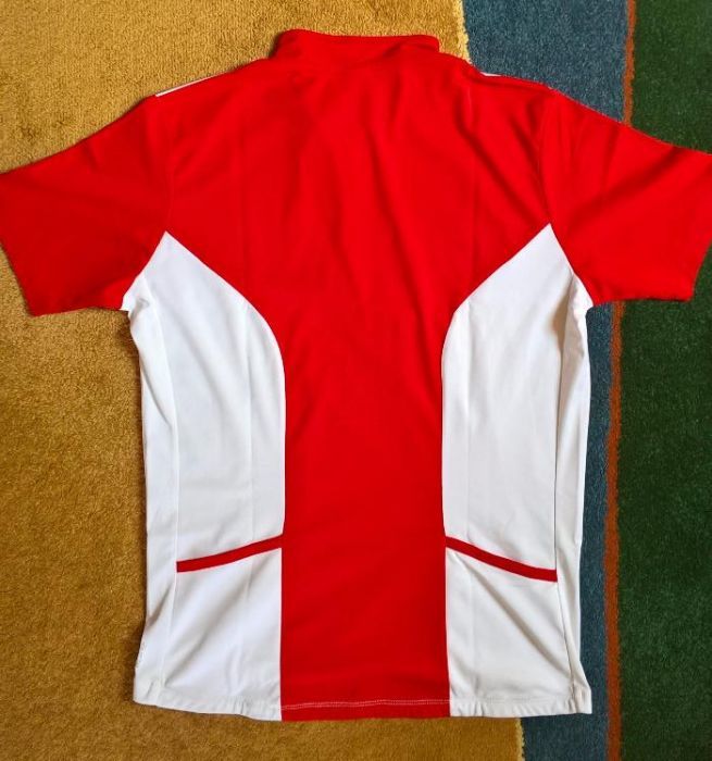 Koszulka kolarska B'Twin biało-czerwona roz.L