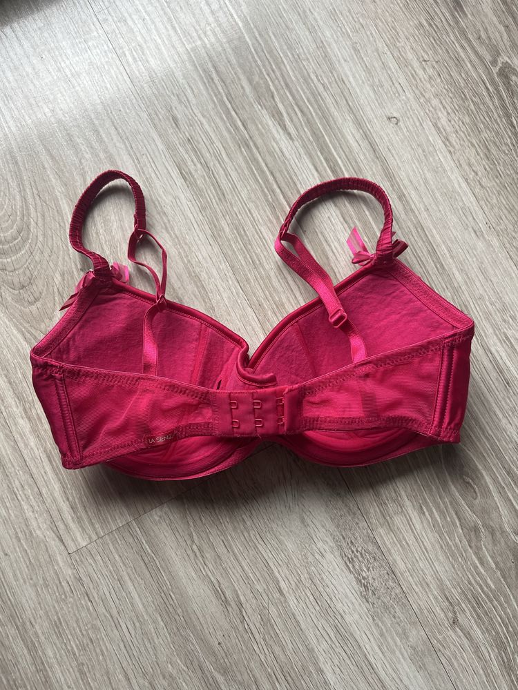 La Senza biustonosz usztywniany 70D z jedwabiem różowy fuksjowy