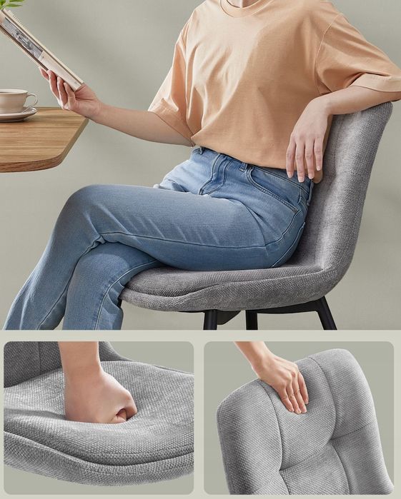 Zestaw 2 Krzeseł Do Jadalni Vasagle Szare Kdc151G01 Powystawowy