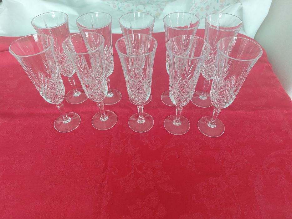 10 copos cristal darques  para champanhe