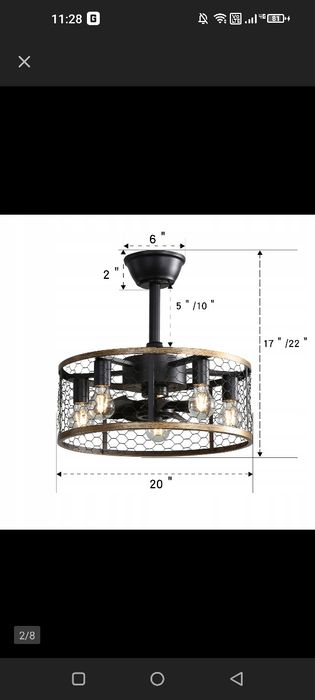 Lampa sufitowa, wiatrak, retro lampa