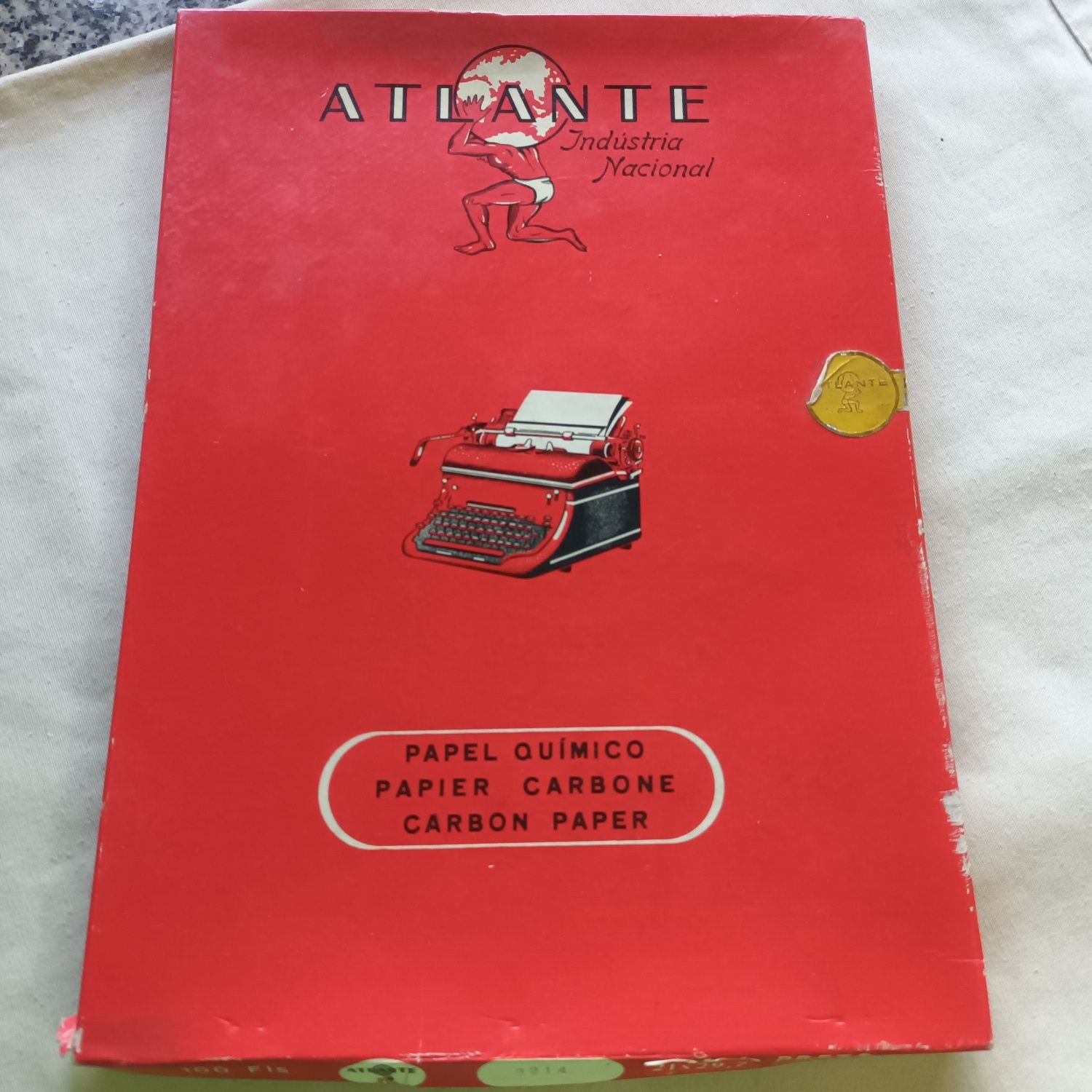 Antiga caixa vazia papel químico atlante industrial nacional
