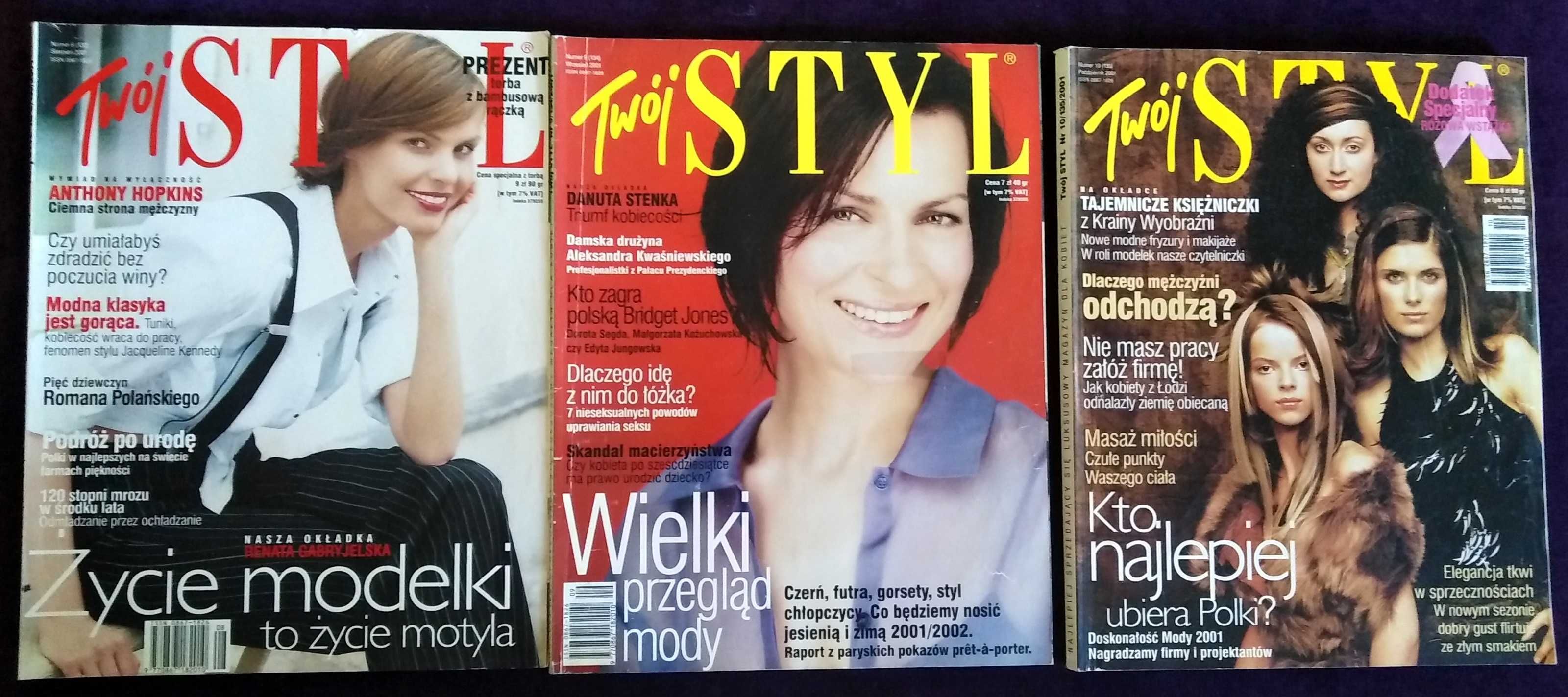Twój Styl z 2001 roku okładki Stenka, Gabryjelska stan bdb  Unikat