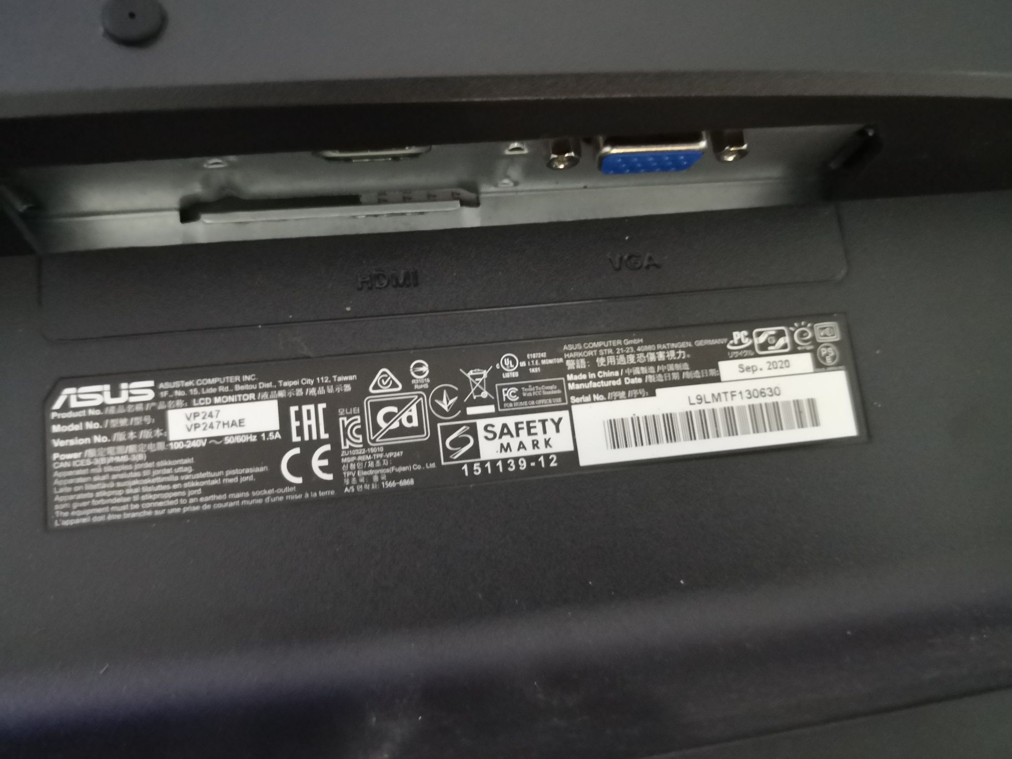 Monitor Asus 24 cale sprawny