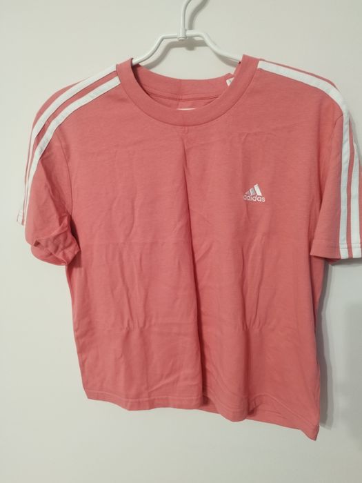 S Koszulka Adidas T-Shirt Essentials 3-Stripes GL0780 Różowy Loose Fit