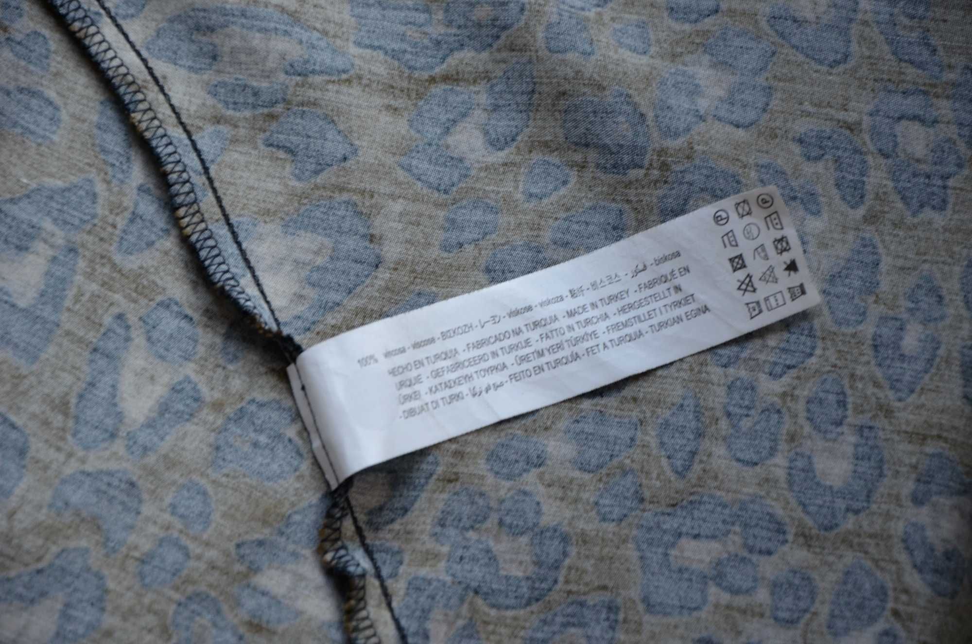 Zara długa satynowa sukienka panterka leopard print slip dress 34 XS