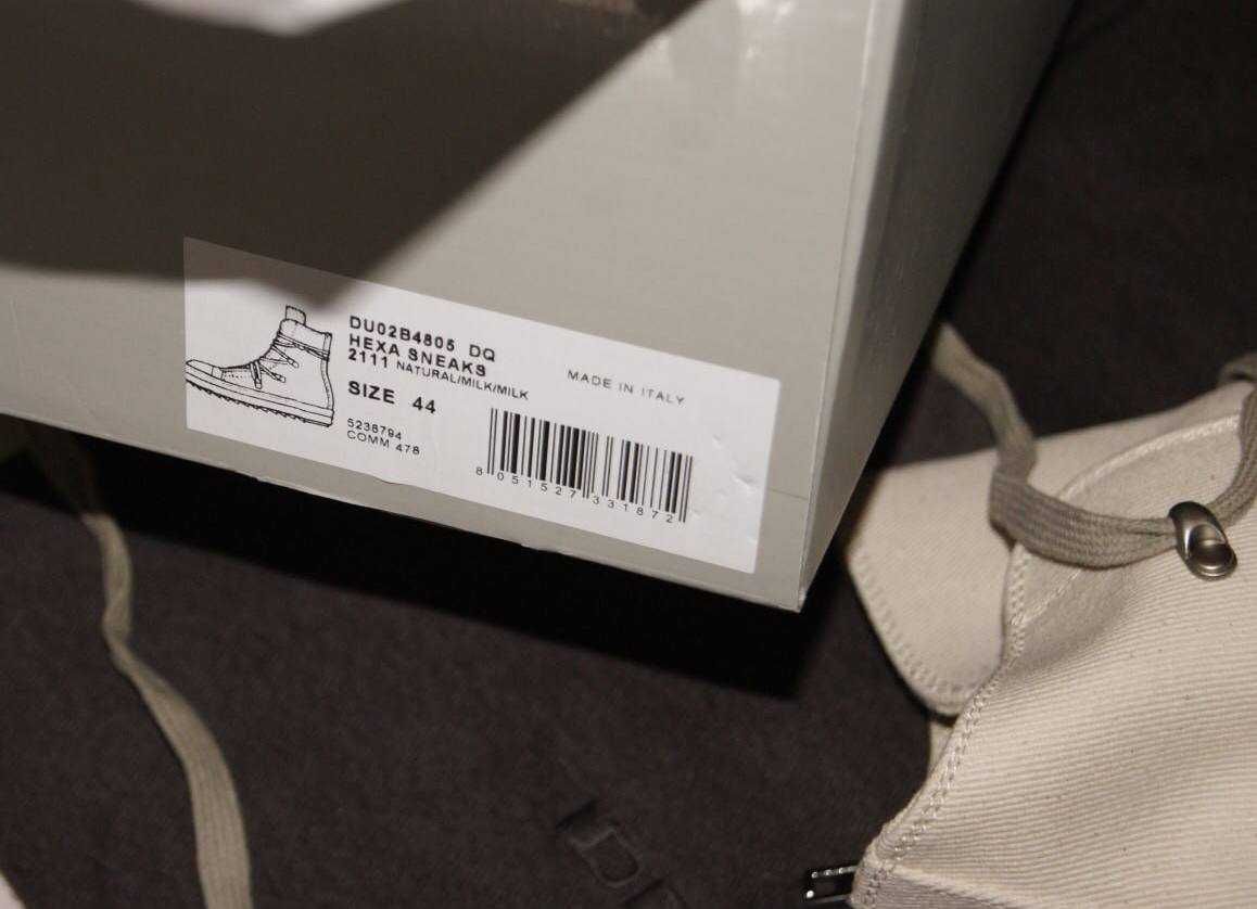 Rick Owens Hexagram Ramones in Natural 43 44