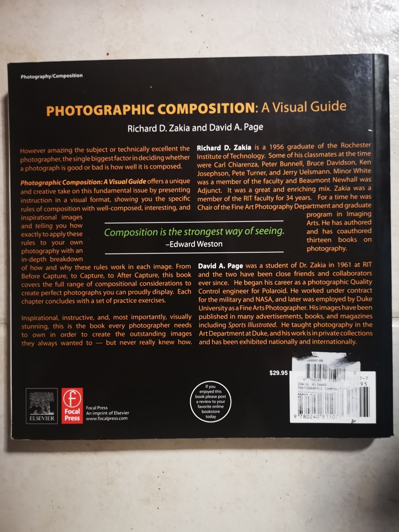 Livro de fotografia  photografic Composition a visual guide