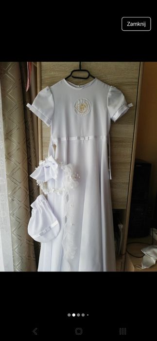 Sukienka komunijna + torebka + wianuszek + rękawiczki + sweterek