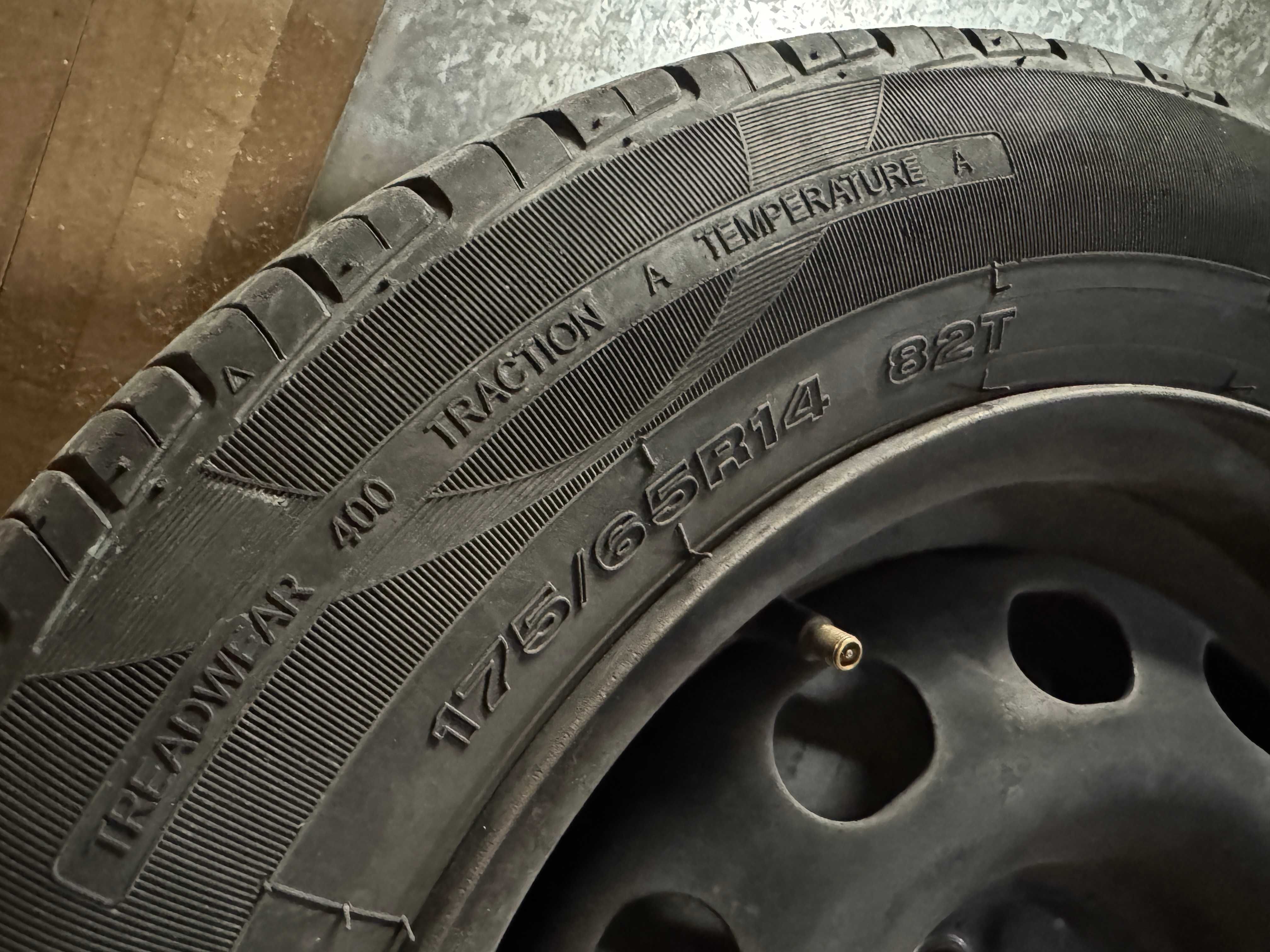 Koła opony letnie na stalowych felgach 175/65 R14 4x108 dobry stan