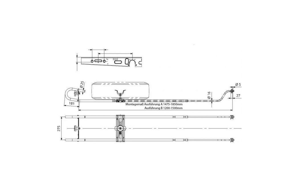 Uchwyt koła zapasowego KNOTT wspornik koła do przyczepy kempingowej