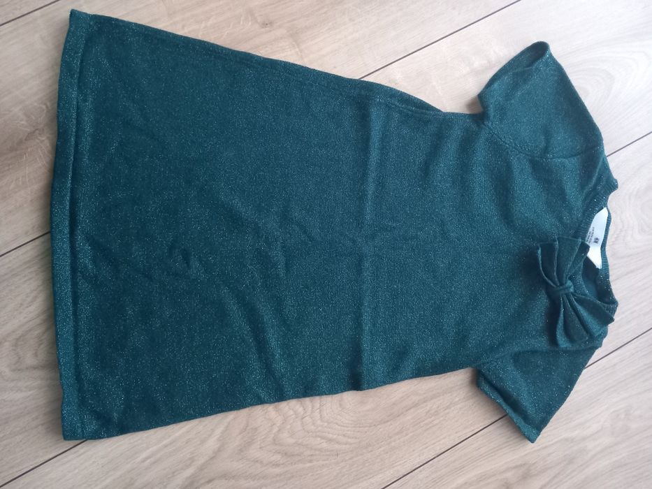 Sukienka świąteczna zielona h&m r 110-116