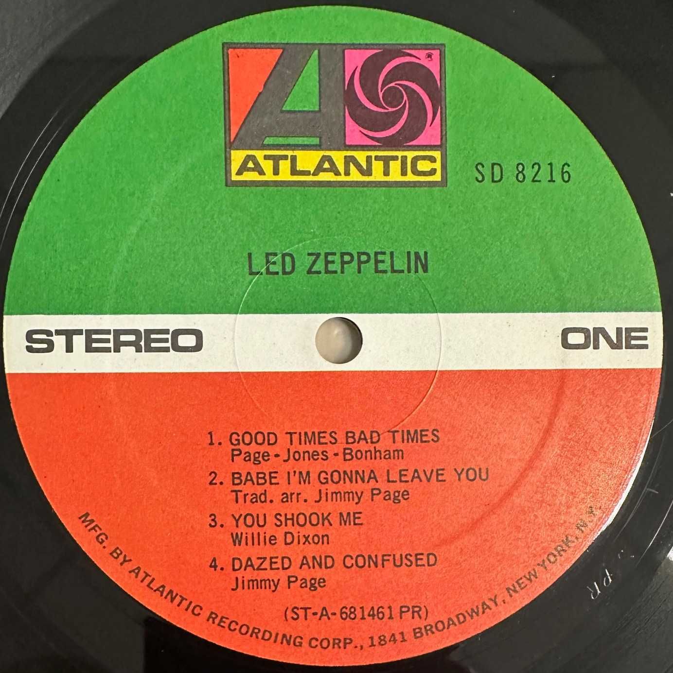 Led Zeppelin	Led Zeppelin I	Atlantic  1841 Broadway