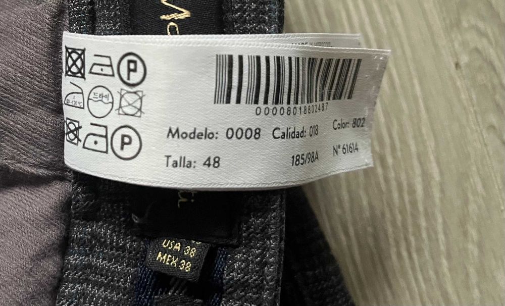 Brązowe materiałowe spodnie Massimo Dutti w lekką kratę rozmiar 185/94