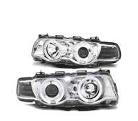 FARÓIS ANGEL EYES PARA BMW E38 98-01 CHROME CROMADO