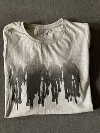 T-shirt koszulka męska rozm L -szara, kolarze, rowerzyści