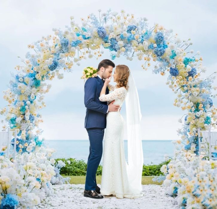 Białe koło na balony kwiaty wesele urodziny roczek osiemnastka 2,5 m