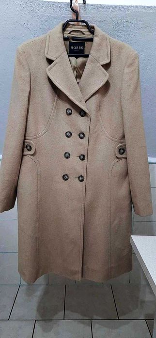 Płaszcz HOBBS London beżowy camel hair XL bez wad hit ciepły