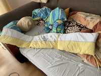 Ochraniacz na łóżeczko na szczebelki zolto bialy z zebrą