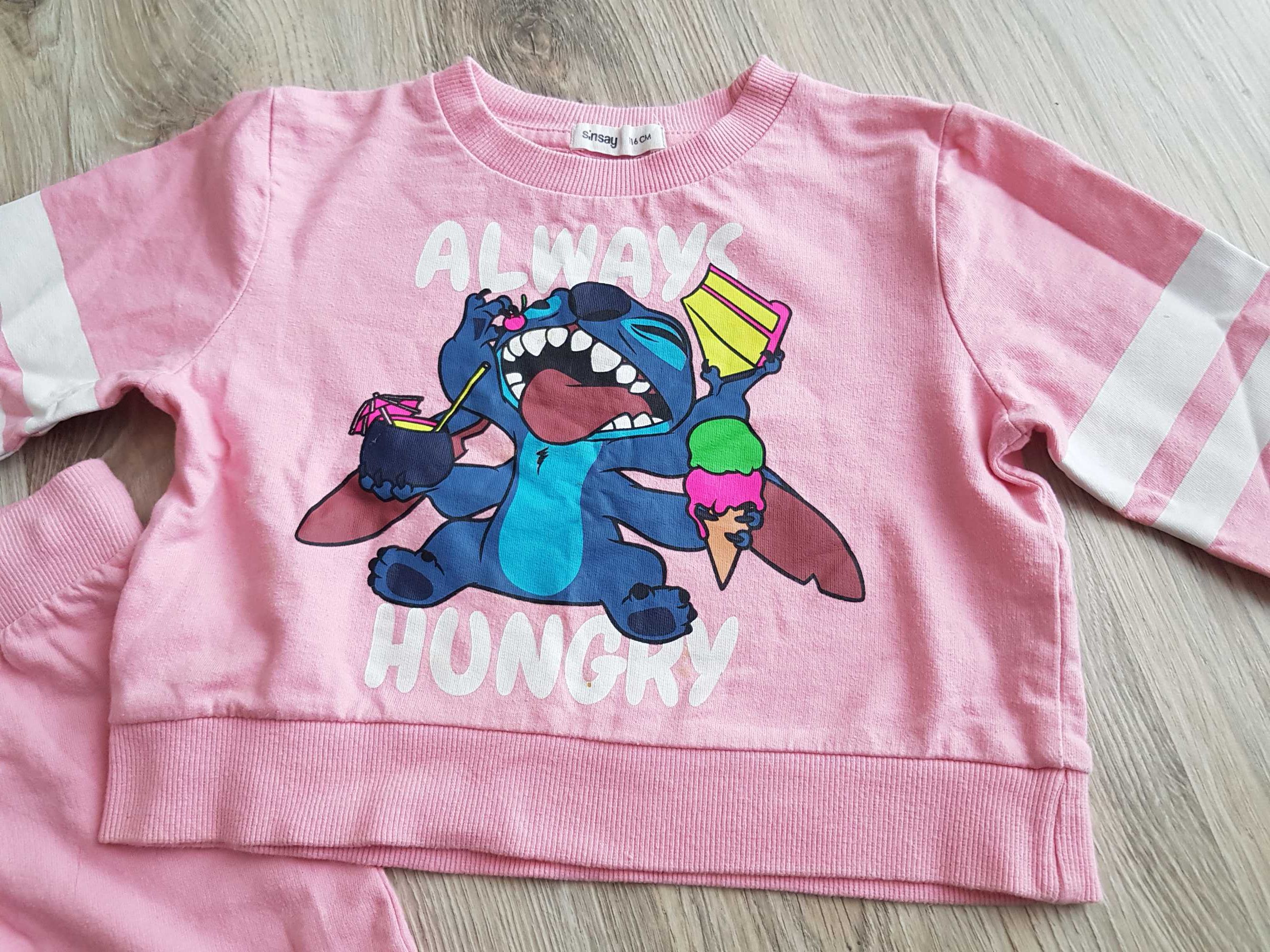 Dresy Stitch Koń bluza spodnie 2 pary Sinsay Lupilu dziewczynki 116